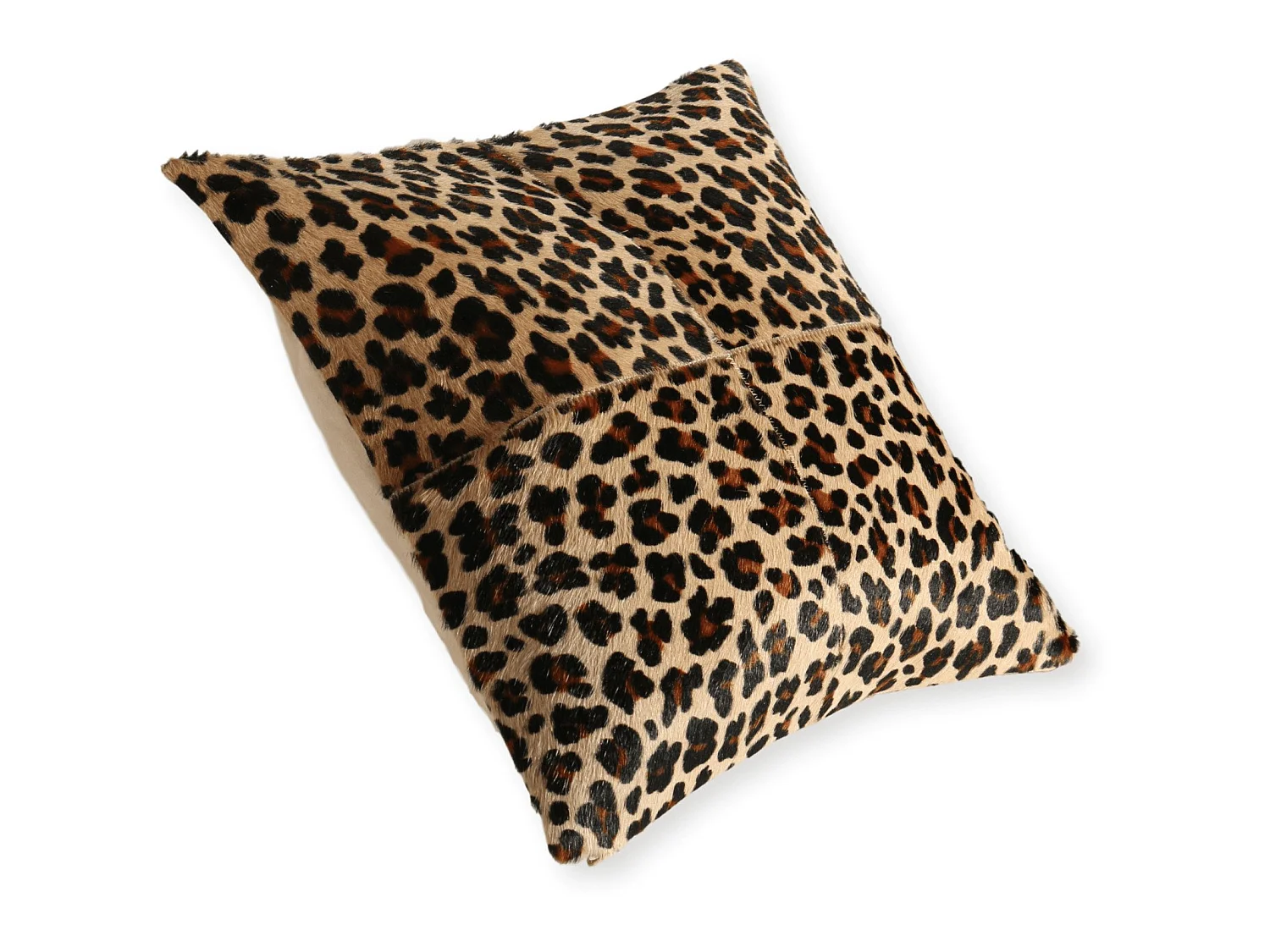 Coussin patchwork léopard jaune noir