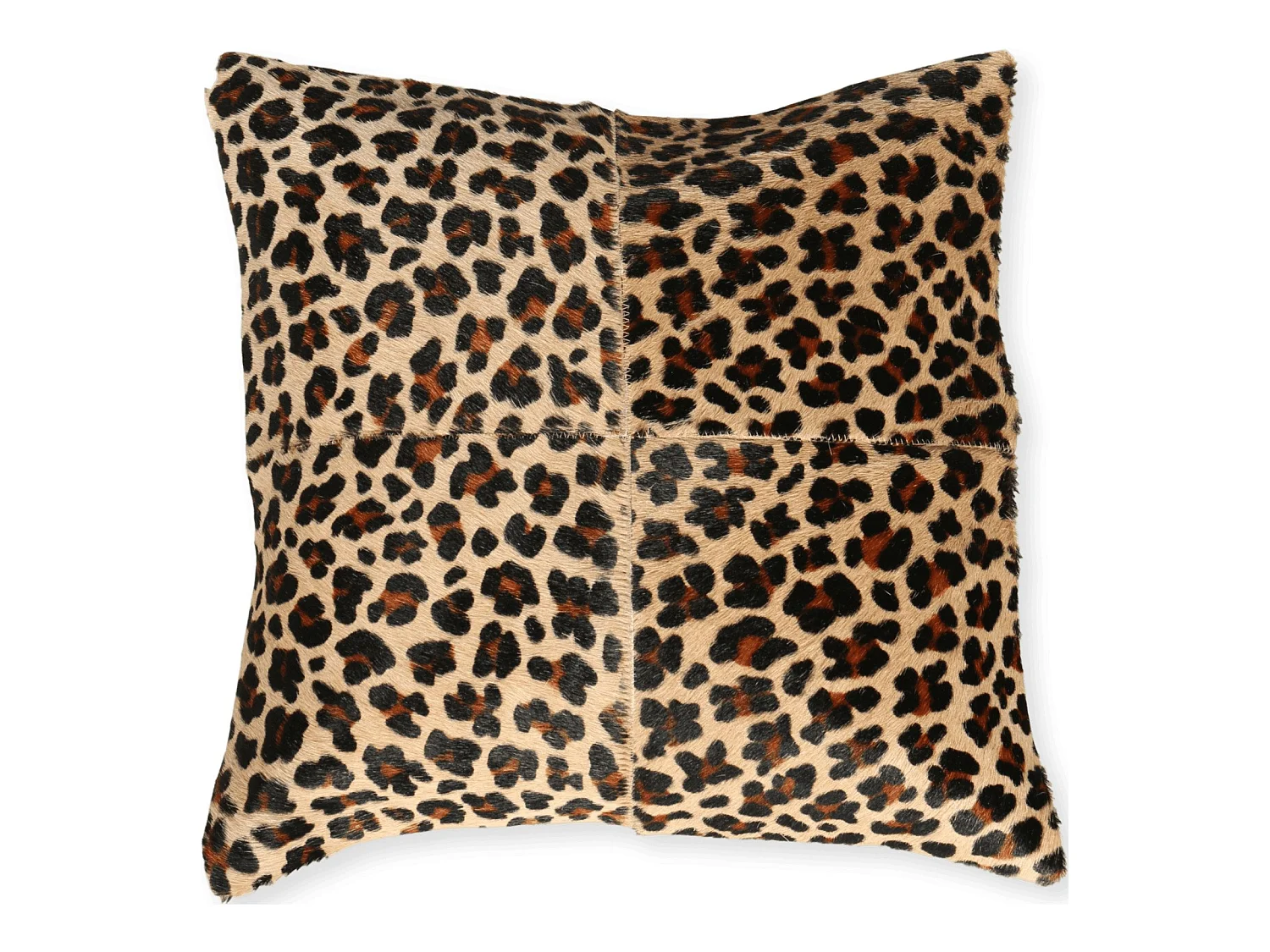 Coussin patchwork léopard jaune noir