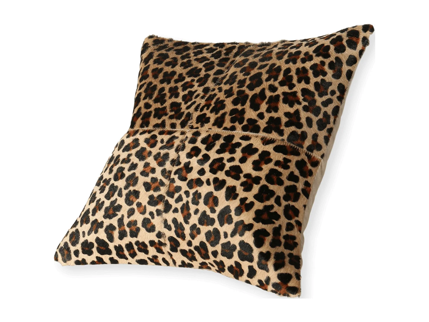 Coussin patchwork léopard jaune noir