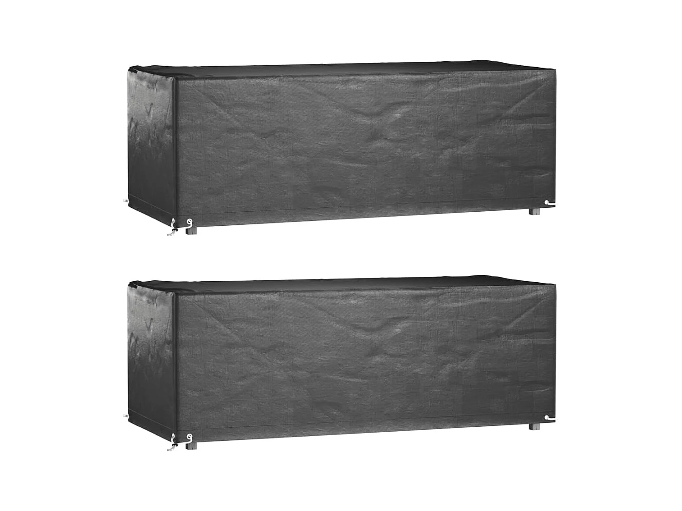 Gartenmöbel-Abdeckungen 2 Stk. 8 Ösen 192x82x65 cm Rechteckig