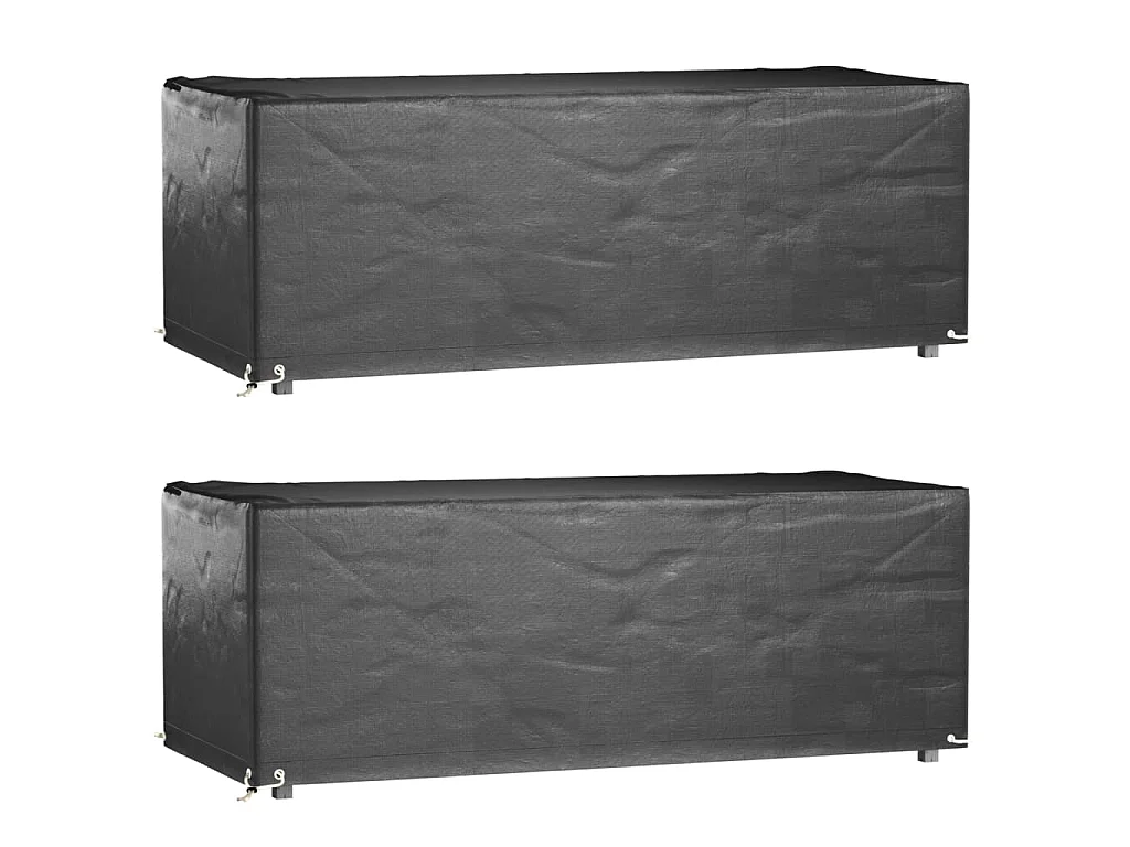Housses salon de jardin 2pcs 8œillets 192x82x65cm rectangulaire