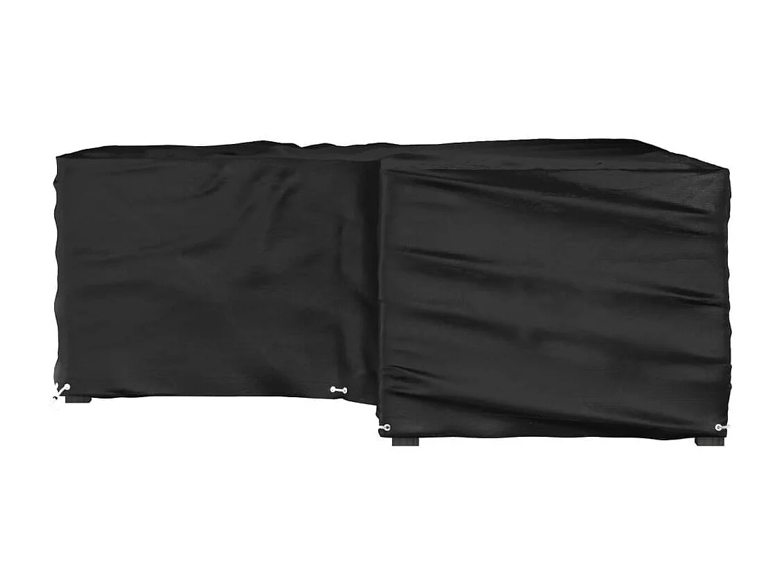Funda para muebles de jardín forma de L 12 ojales 185x185x70 cm