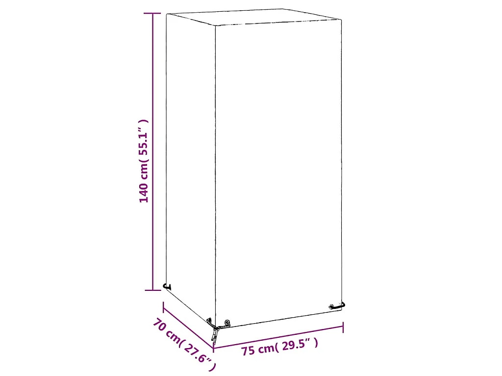 Tuinstoelhoes met 8 oogjes 75x70x140 cm polyetheen