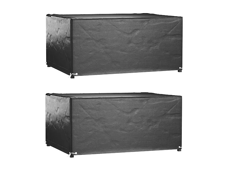 Fundas muebles jardín 2 uds 8 ojales rectangular 160x120x75 cm