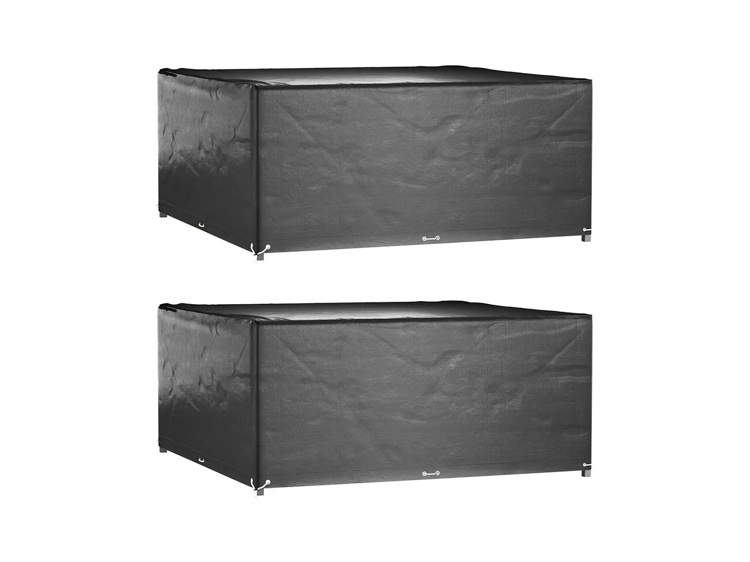 Housses de salon de jardin 2 pcs 16 œillets 300x300x75 cm carré