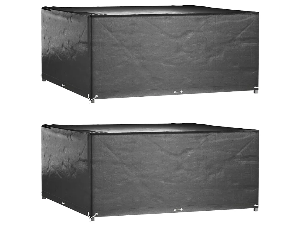 Housses de salon de jardin 2 pcs 16 œillets 300x300x75 cm carré