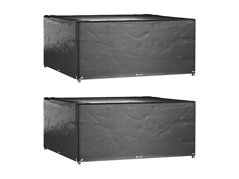 Housses de salon de jardin 2 pcs 16 œillets 300x300x75 cm carré