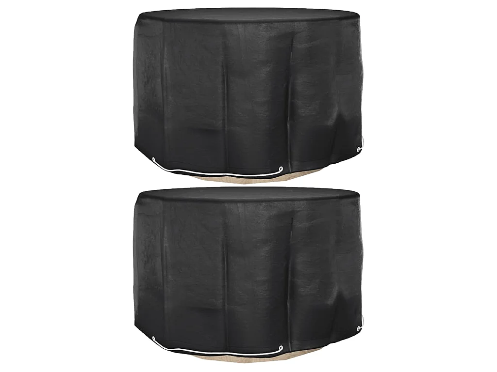 Housses pour meubles de jardin 2 pcs 6 œillets Ø125x75 cm rond