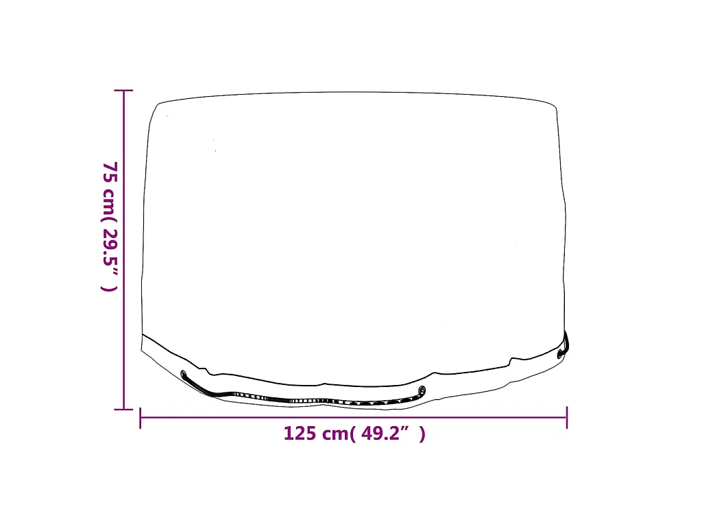 Housses pour meubles de jardin 2 pcs 6 œillets Ø125x75 cm rond