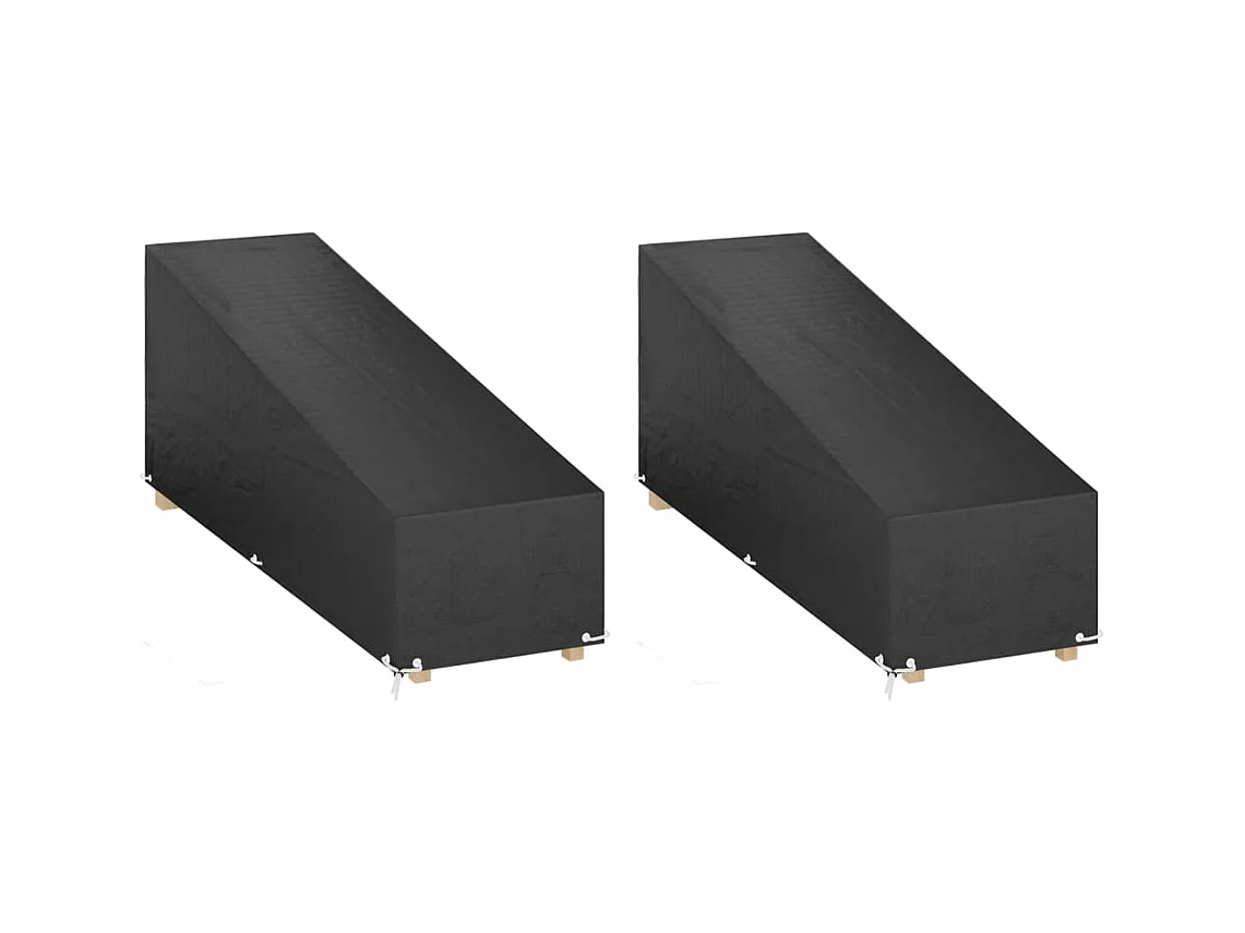 Housses pour chaise longue 2 pcs 12 œillets 205x75x40/70 cm PE