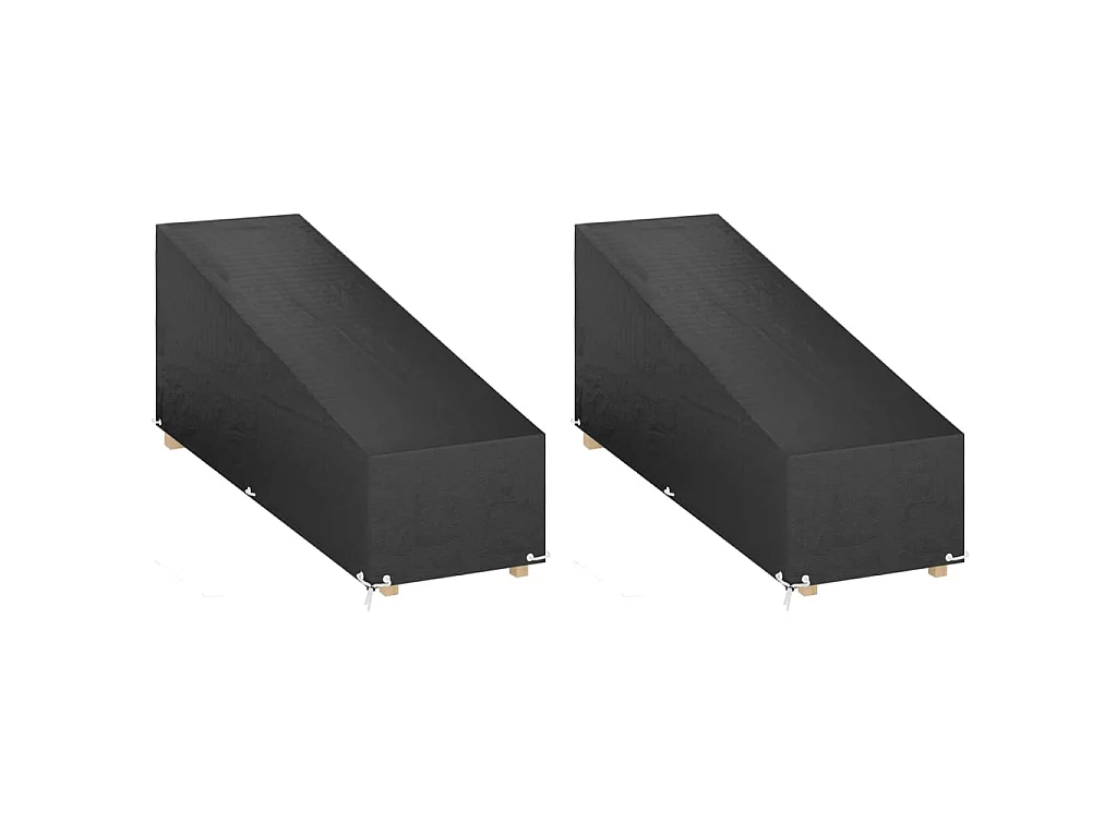 Ligbedhoezen 2 st met 12 oogjes 205x75x40/70 cm polyetheen
