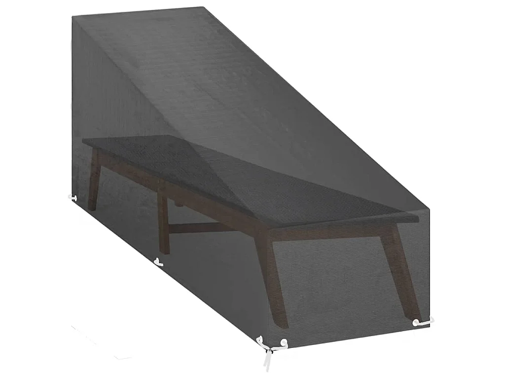 Ligbedhoezen 2 st met 12 oogjes 205x75x40/70 cm polyetheen
