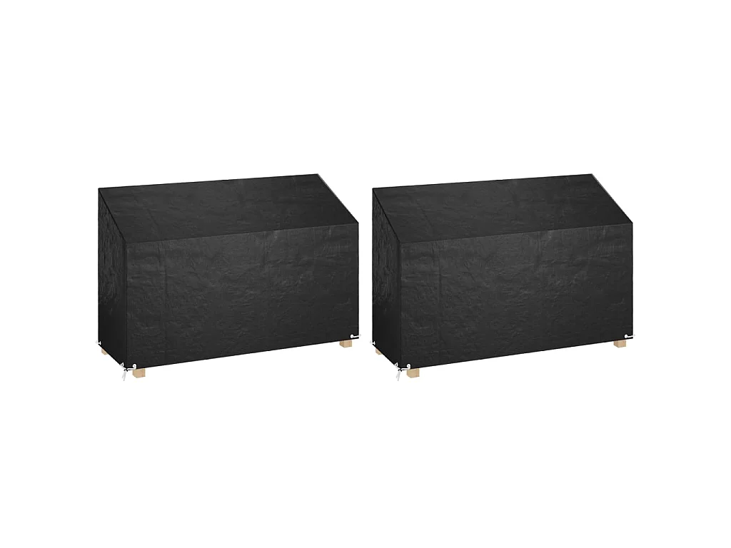 Housses de banc de jardin 2 pcs 8 œillets 190x70x70/88 cm PE