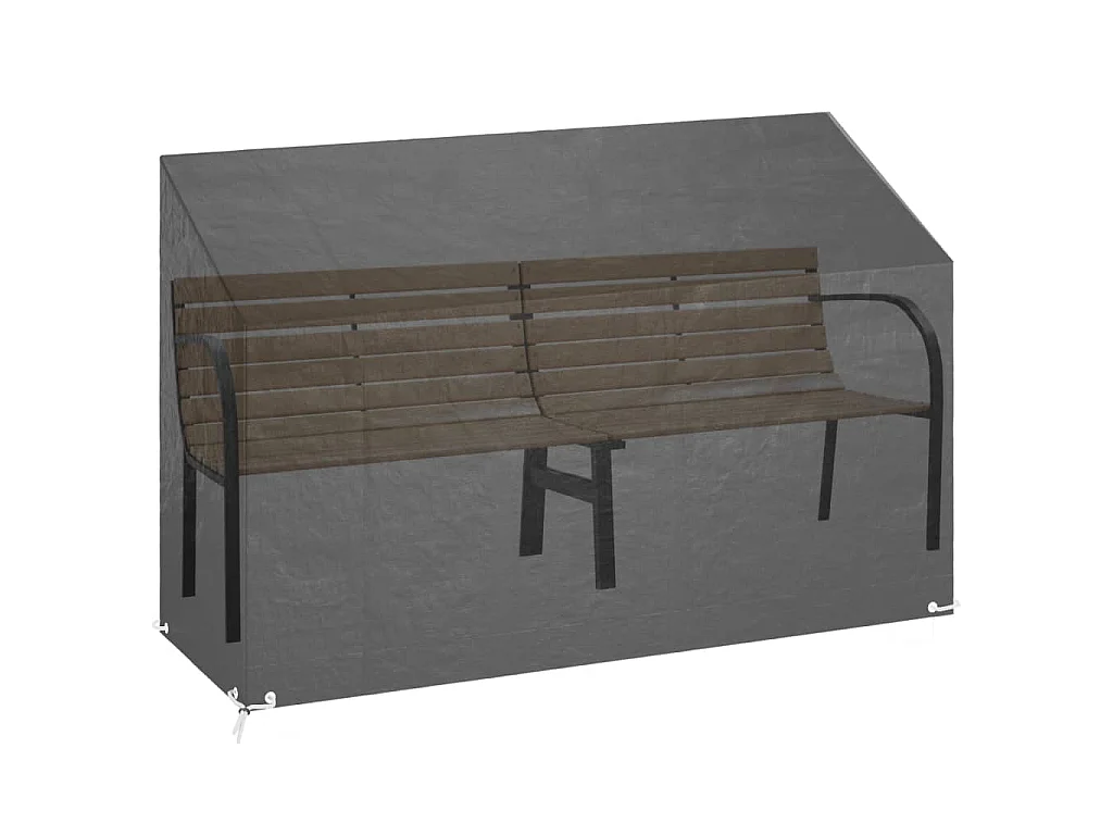 Housses de banc de jardin 2 pcs 8 œillets 190x70x70/88 cm PE