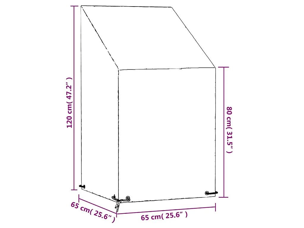 Tuinstoelhoes met 8 oogjes 65x65x80/120 cm polyetheen