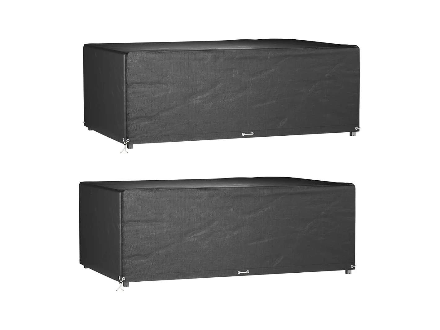 Housses de salon de jardin 2 pcs 12 œillets rectangulaire