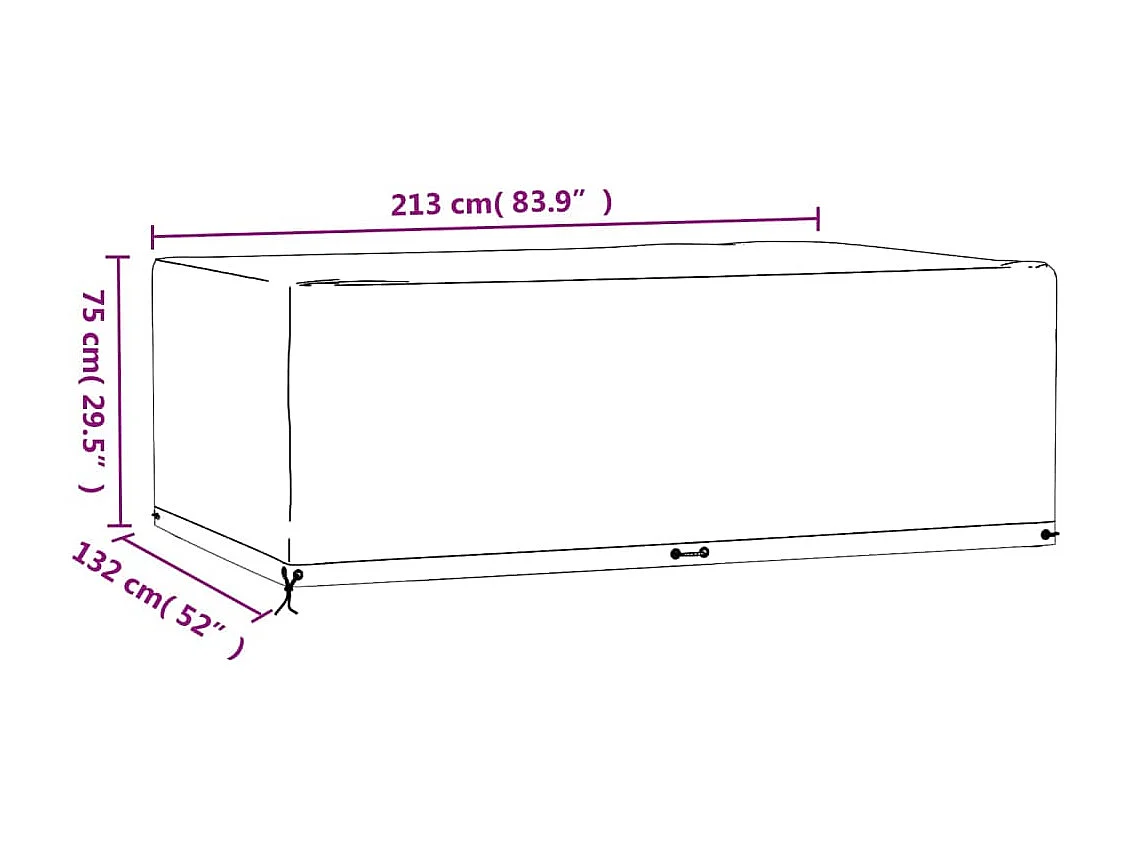 Gartenmöbel-Abdeckungen 2 Stk. 12 Ösen 213x132x75 cm Rechteckig