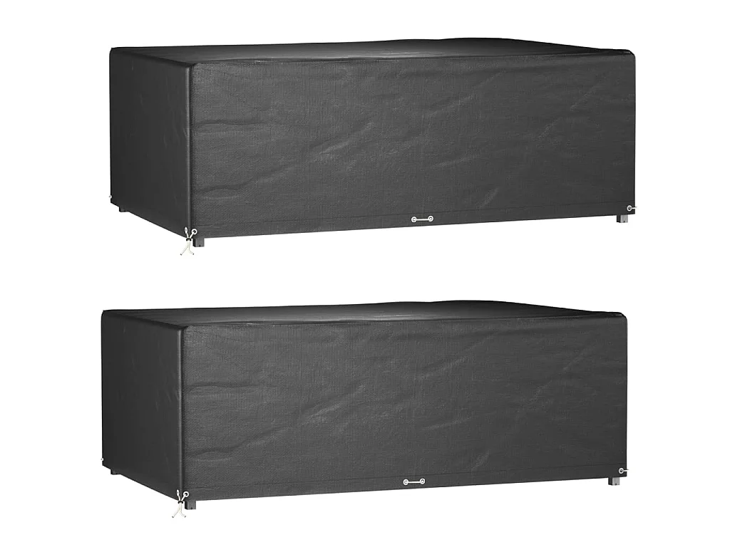 Housses de salon de jardin 2 pcs 12 œillets rectangulaire