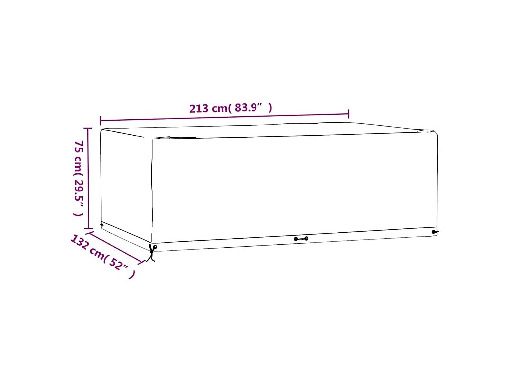 Housses de salon de jardin 2 pcs 12 œillets rectangulaire