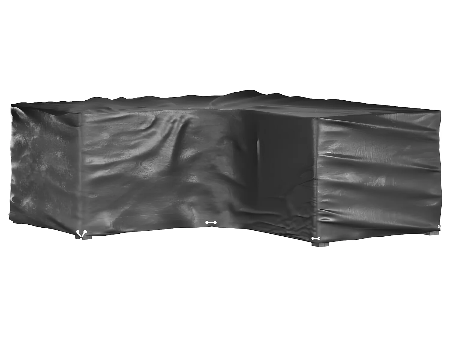 Capas p/ mobília jardim forma de L 2 pcs 12 ilhós 185x185x70 cm