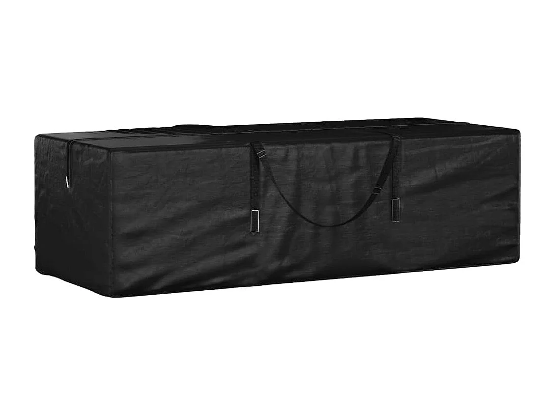 Sac de rangement pour coussins de jardin noir 135x40x55 cm PE