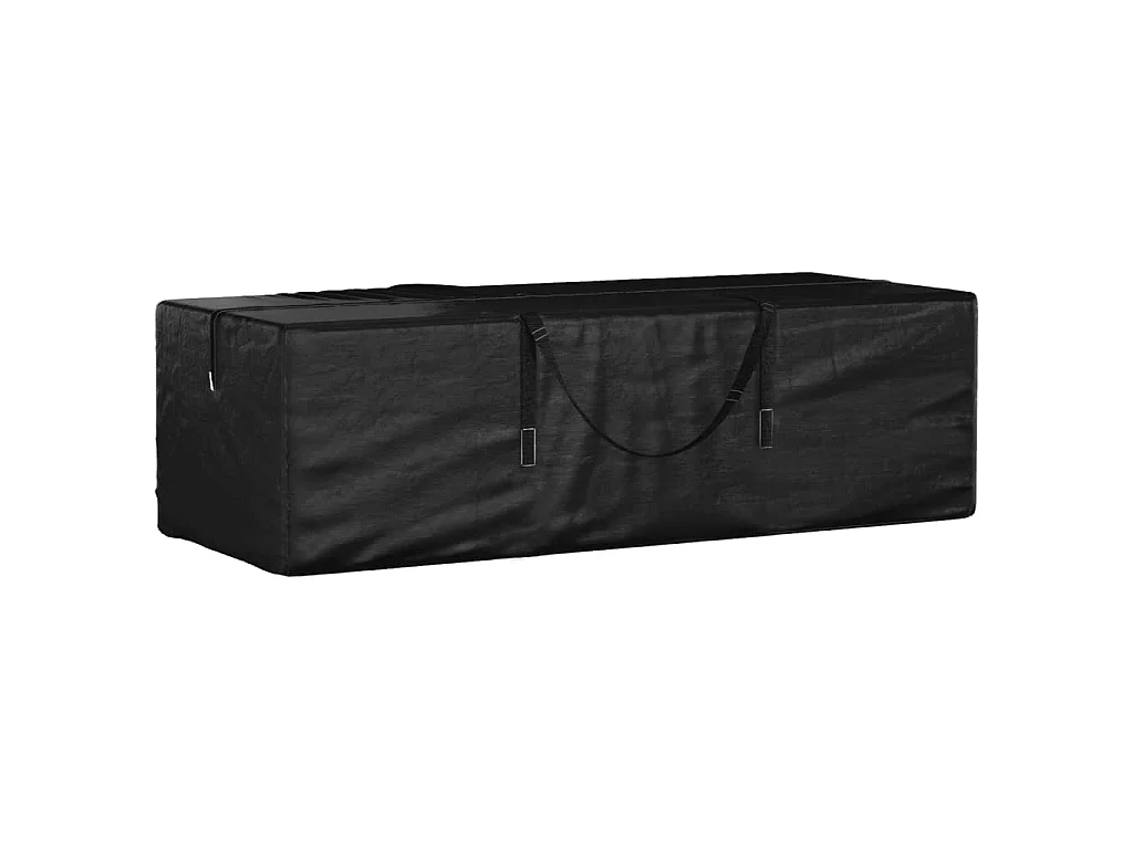 Sac de rangement pour coussins de jardin noir 135x40x55 cm PE