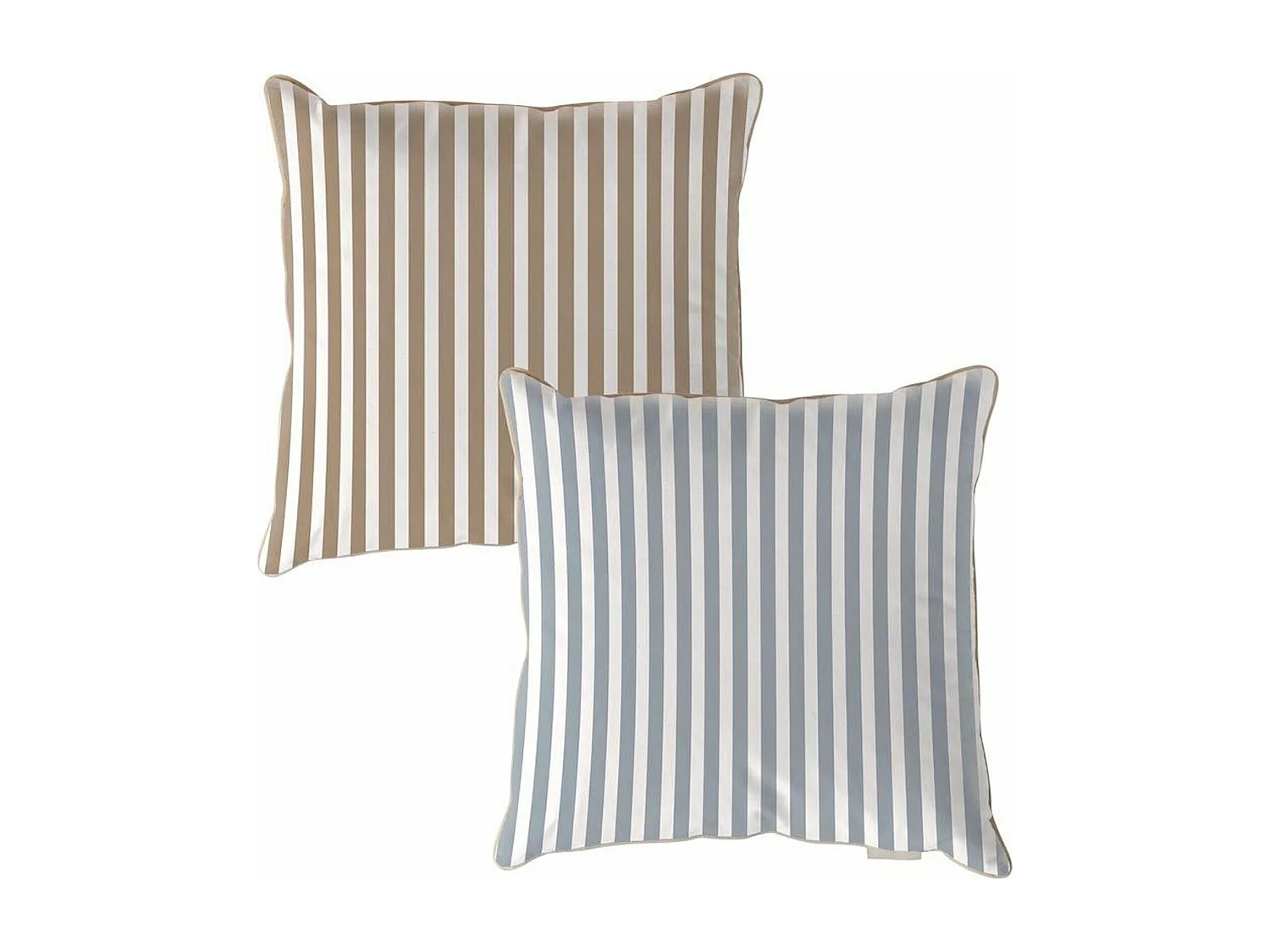 Coussin Rayures marron et bleu