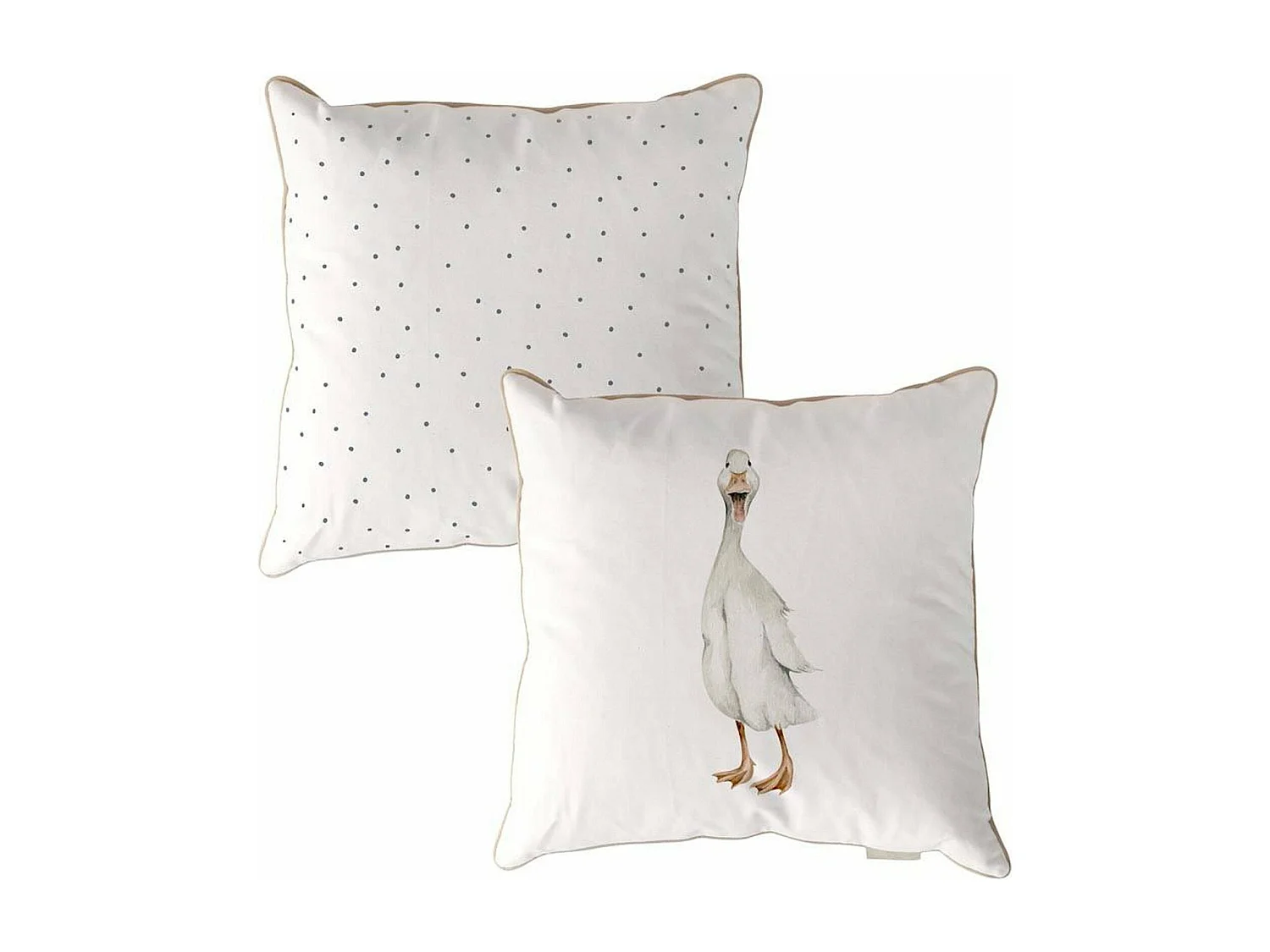 Coussin Bleu canard pois