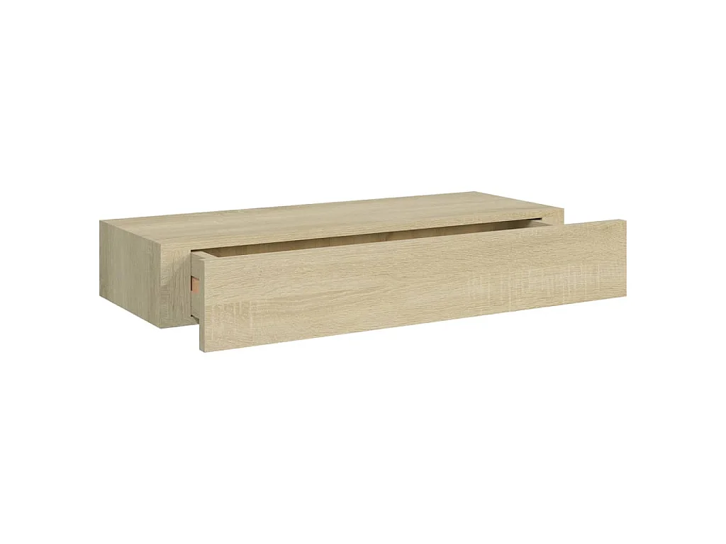 Wandregal mit Schublade Eichen-Optik 60x23,5x10 cm MDF