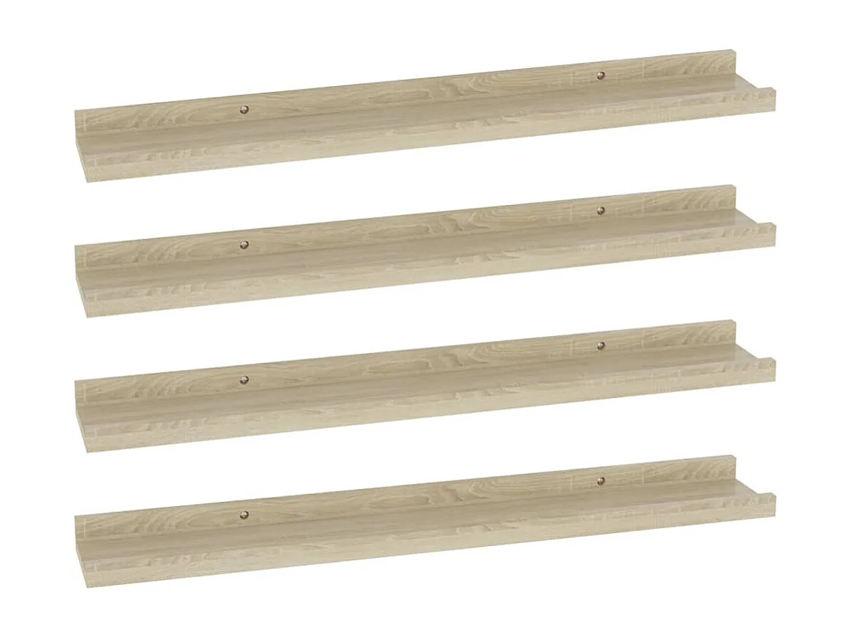 Wandregale 4 Stk. Sonoma-Eiche 60x9x3 cm