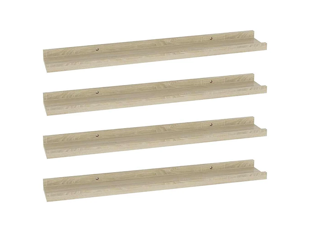 Wandschappen 4 st 60x9x3 cm sonoma eikenkleurig