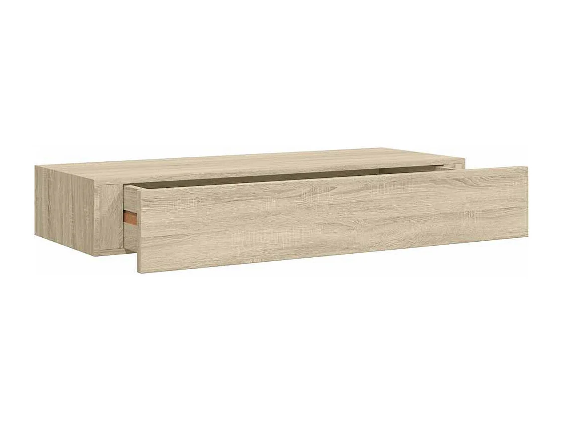 viaXL Wandschappen 2 st met lade 60x23,5x10 cm MDF eikenkleurig