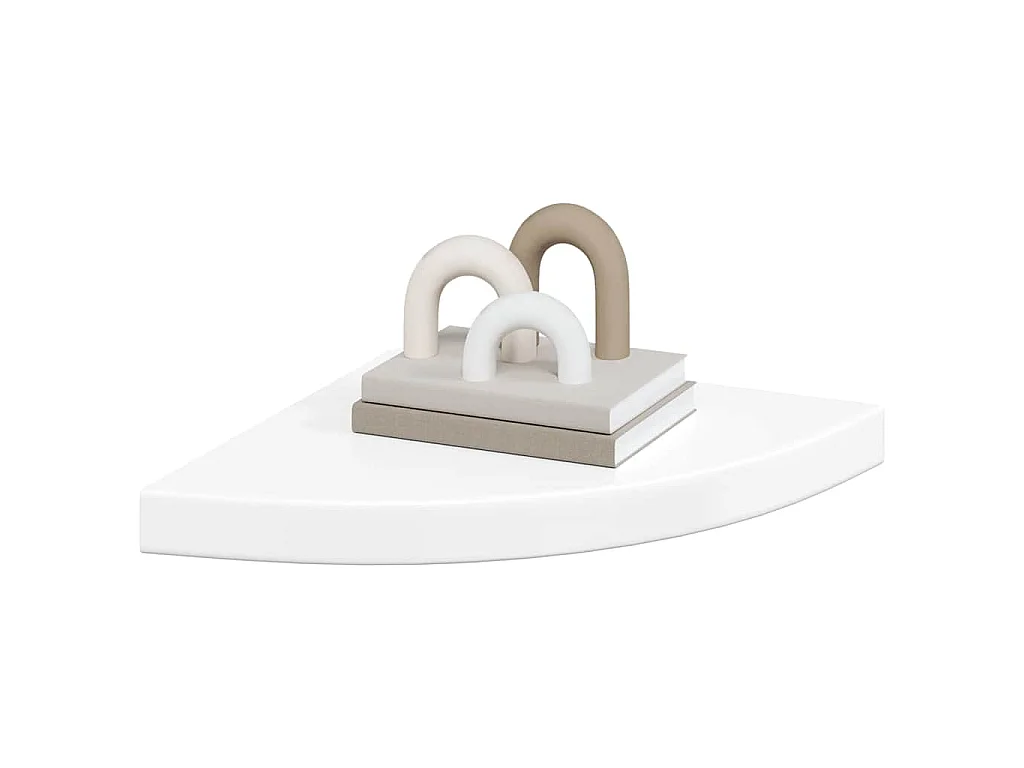 Eck-Schweberegal Hochglanz-Weiß 35x35x3,8 cm MDF