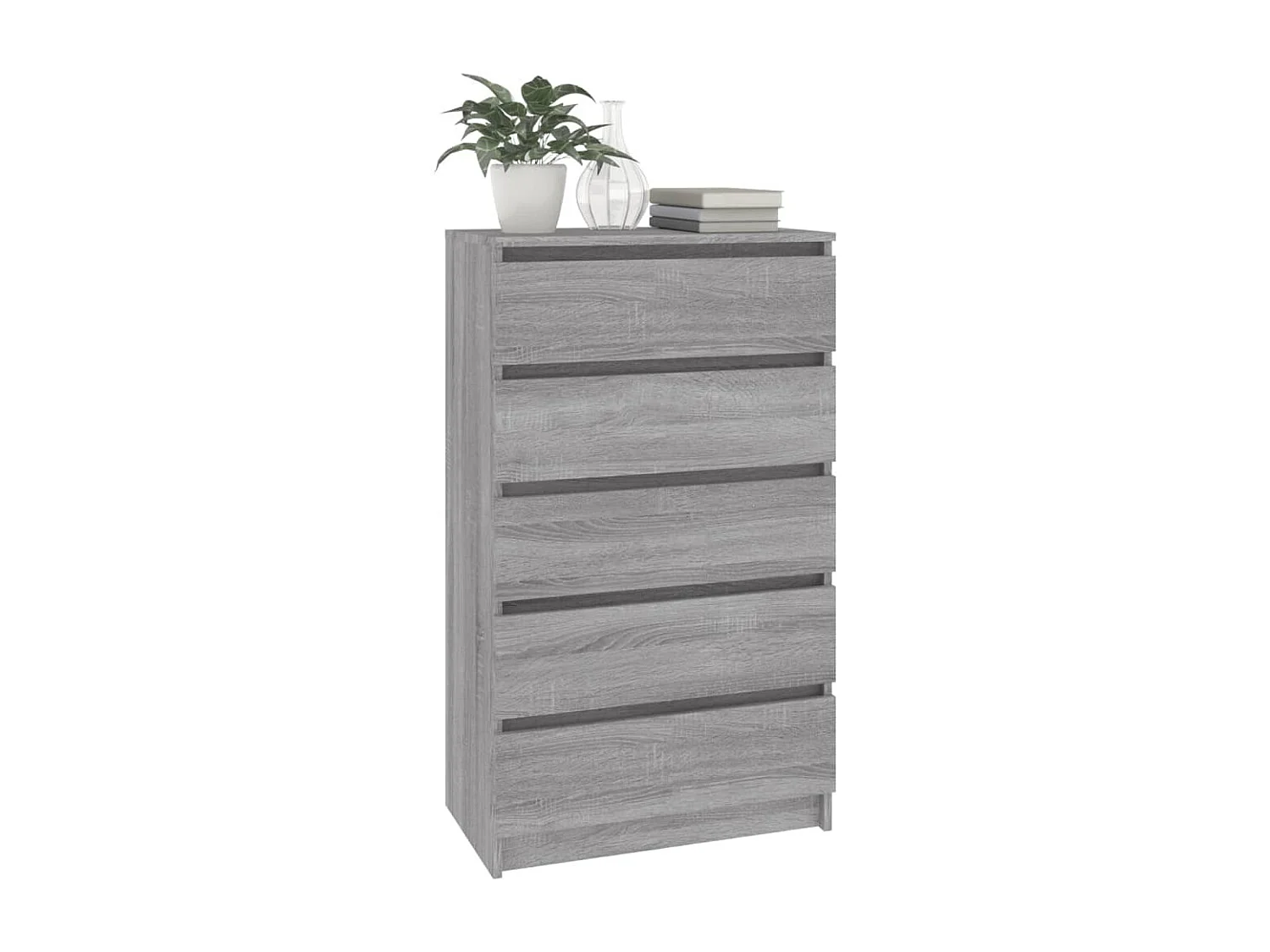 Cajonera de madera contrachapada gris Sonoma 60x36x103 cm