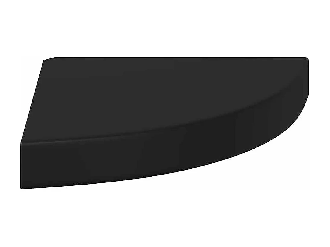 Czarna półka narożna wisząca 25x25x3,8 cm MDF - Elegancka i trwała do wyświetlania książek i dekoracji