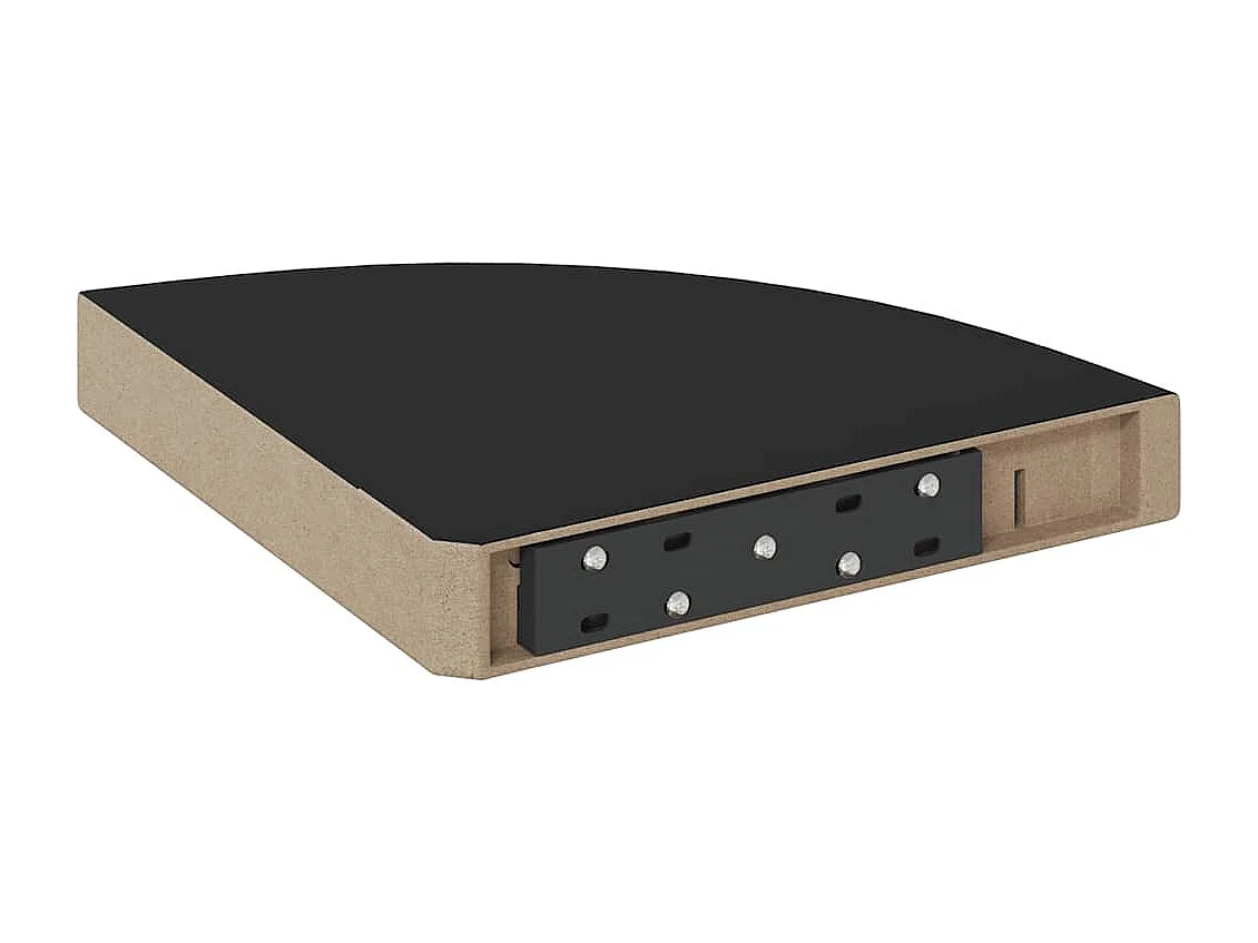 Czarna półka narożna wisząca 25x25x3,8 cm MDF - Elegancka i trwała do wyświetlania książek i dekoracji