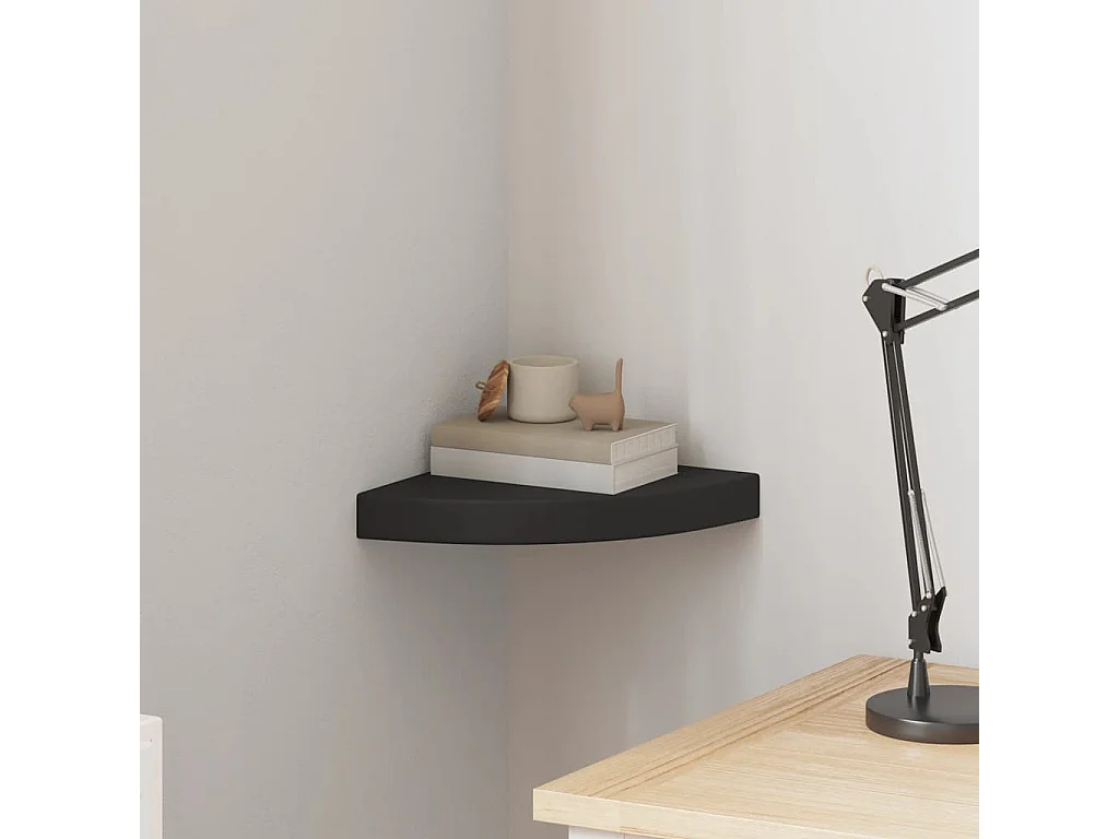 Hoekschap zwevend 25x25x3,8 cm MDF zwart