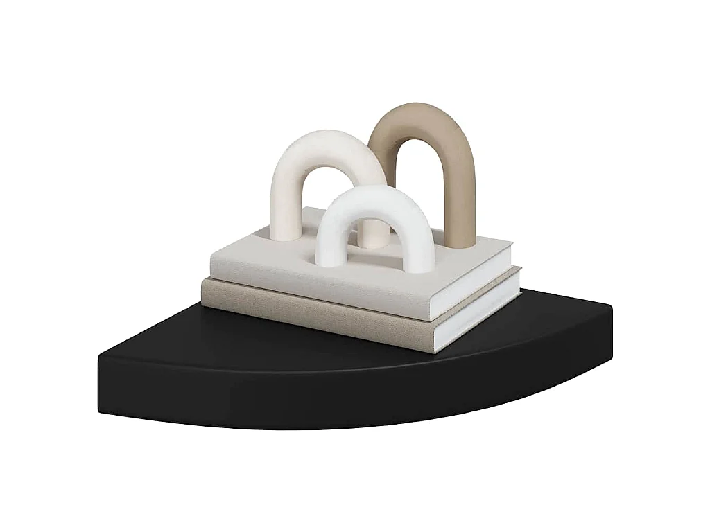 Eck-Schweberegal Schwarz 25x25x3,8 cm MDF