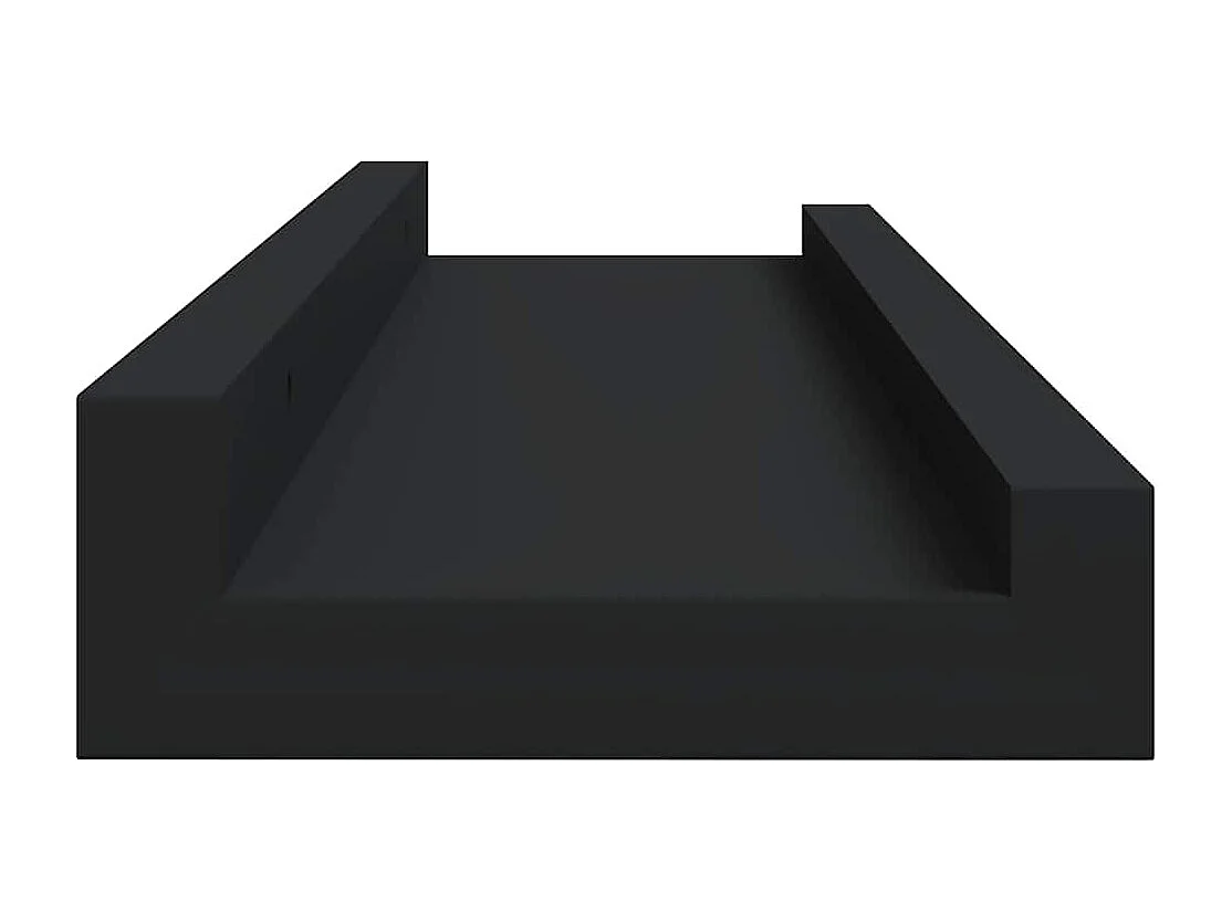 Repisa para marcos de fotos 2 uds MDF negro 40x9x3 cm