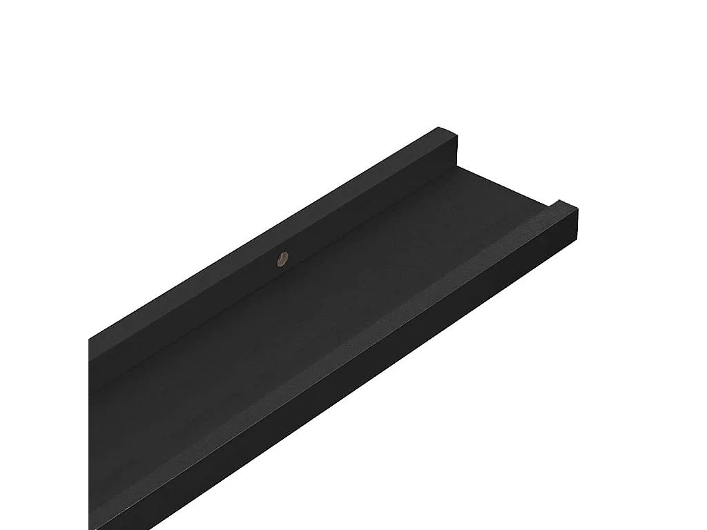 Repisa para marcos de fotos 2 uds MDF negro 40x9x3 cm