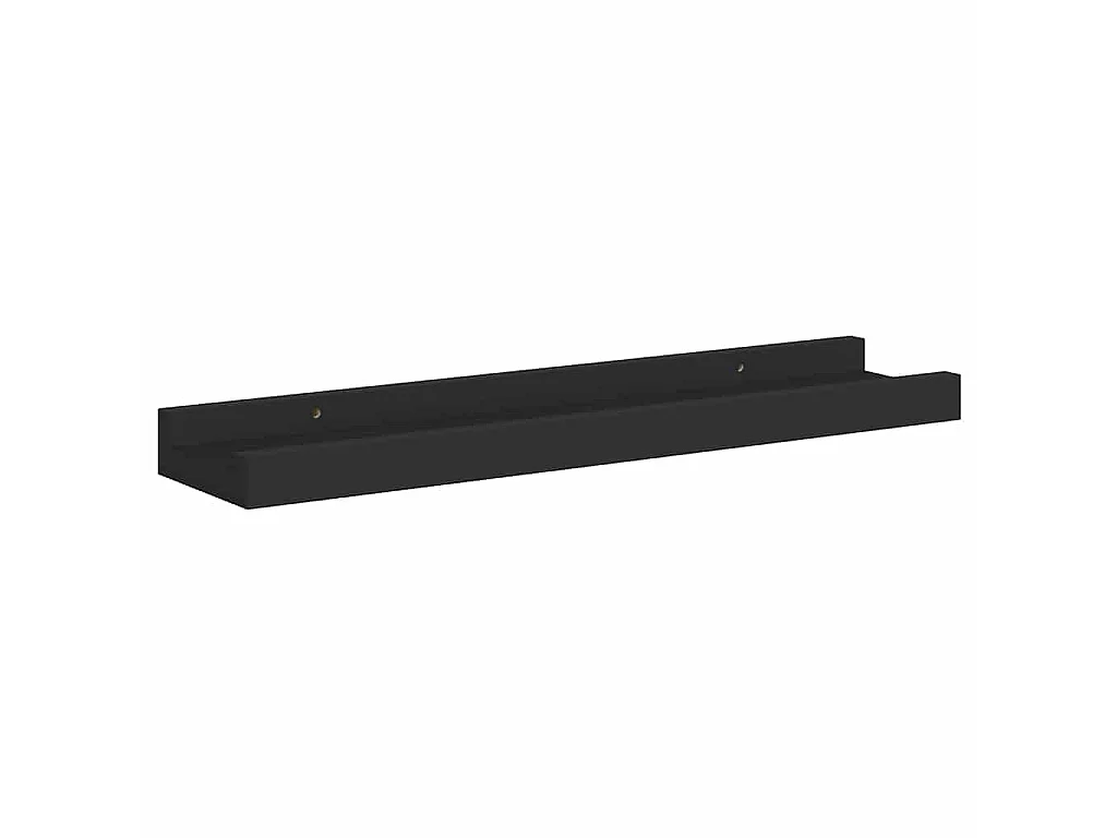 Étagères à rebord pour cadre photo 2 pcs Noir 40x9x3 cm MDF