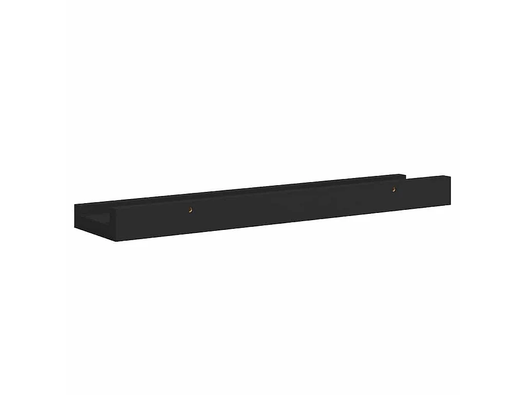 Étagères à rebord pour cadre photo 2 pcs Noir 40x9x3 cm MDF