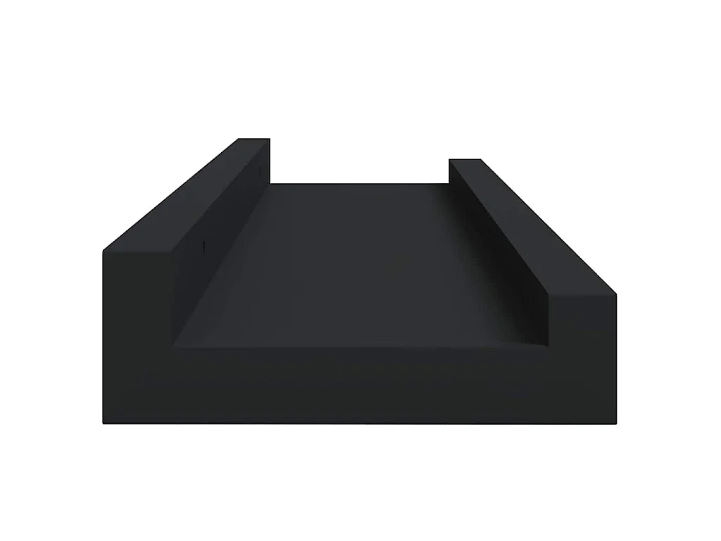 Étagères à rebord pour cadre photo 2 pcs Noir 40x9x3 cm MDF