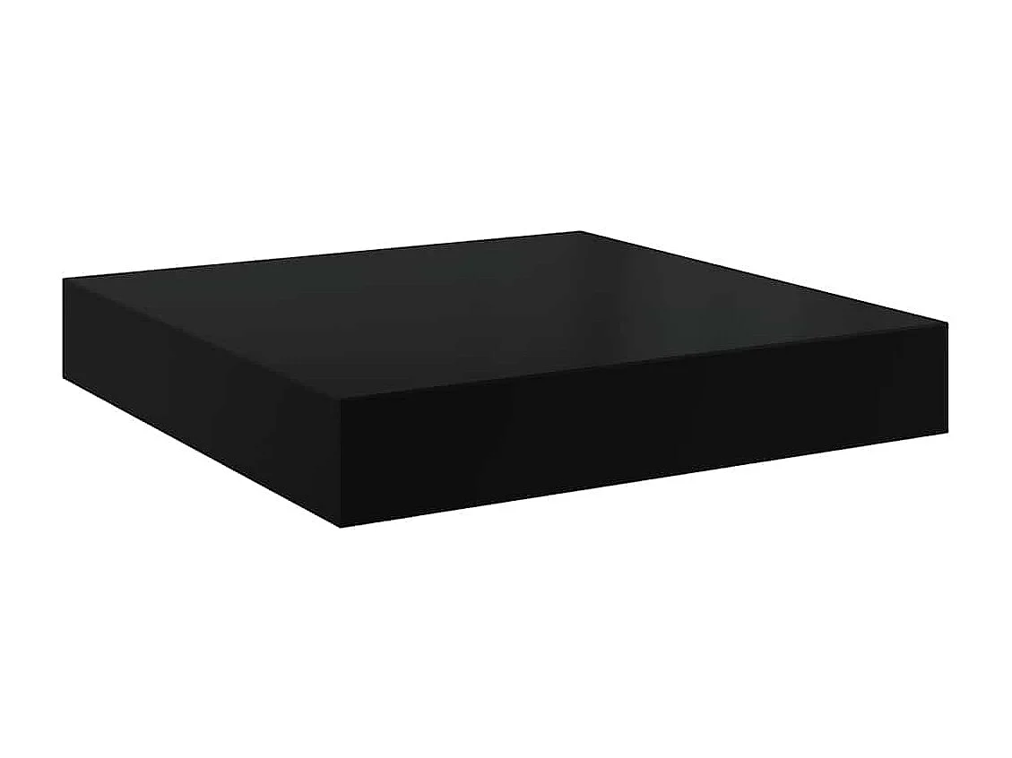 Étagère murale flottante 4 pcs Noir brillant 23x23,5x3,8 cm MDF