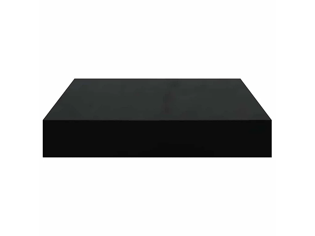 Estante flotante de pared 4 uds MDF negro brillo 23x23,5x3,8cm