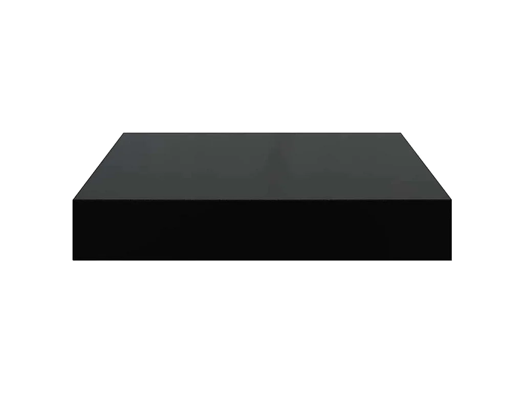 Estante flotante de pared 4 uds MDF negro brillo 23x23,5x3,8cm