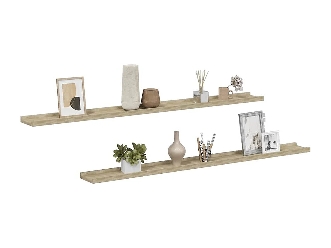 Étagères murales 2 pcs chêne sonoma 115x9x3 cm