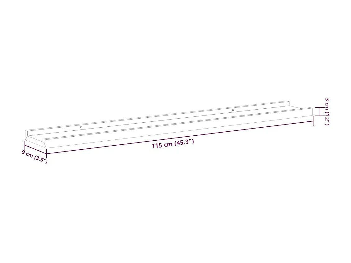 Prateleiras de parede 2 pcs 115x9x3 cm carvalho sonoma