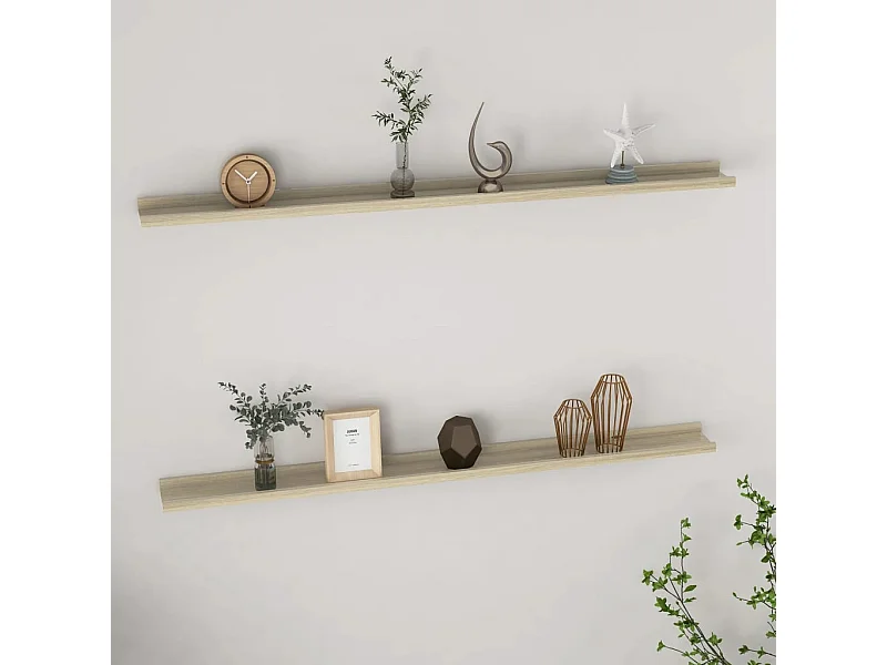 Mensole da Parete 2 pz Rovere Sonoma 115x9x3 cm