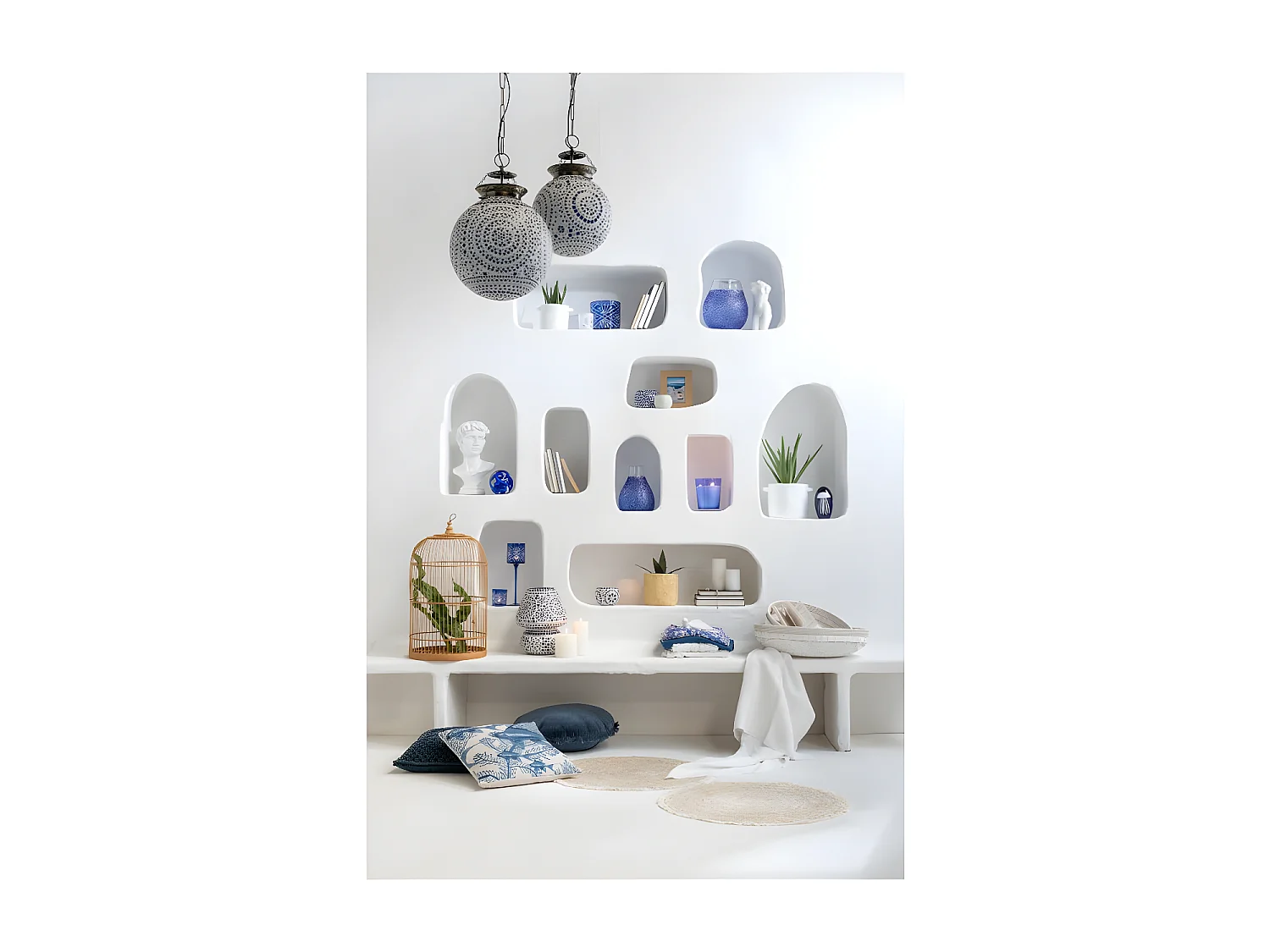 Cache pot Blanc en ciment